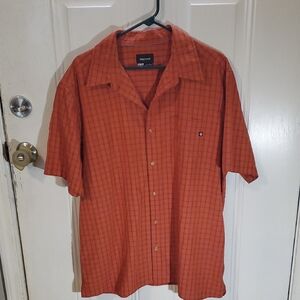 Marmot Orange Casual Button Down Shirt with Short Sleeves